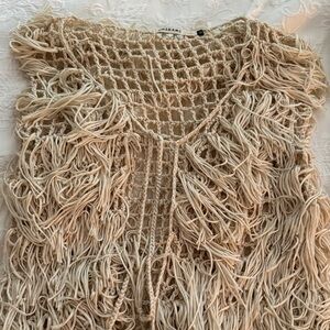 Origami by Vivien Fringed Knit sweater vest